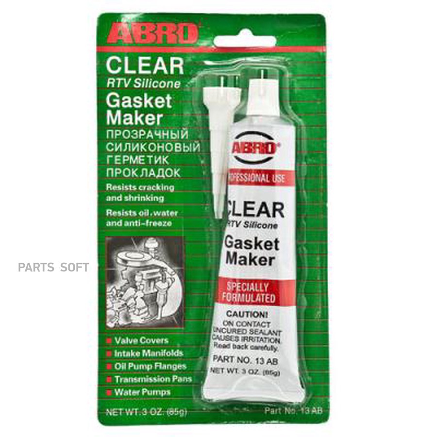 Герметик прокладка "ABRO" (85 г) (прозрачный, США) - ABRO None None